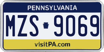 PA license plate MZS9069