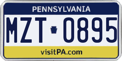 PA license plate MZT0895