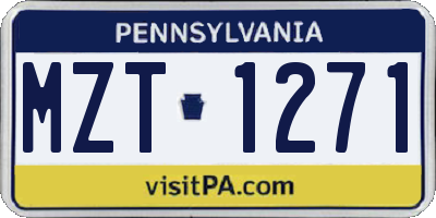 PA license plate MZT1271