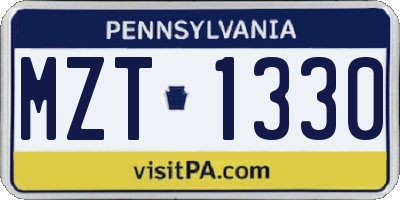 PA license plate MZT1330