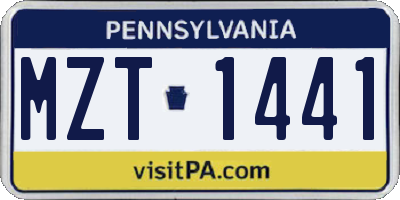 PA license plate MZT1441