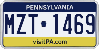 PA license plate MZT1469