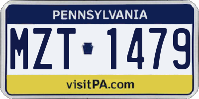 PA license plate MZT1479
