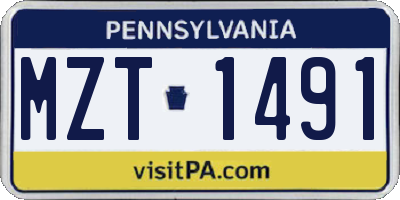 PA license plate MZT1491