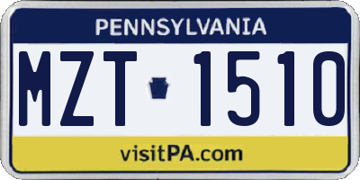 PA license plate MZT1510