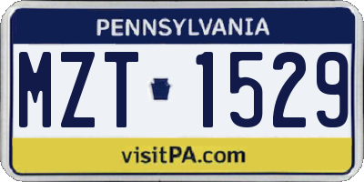 PA license plate MZT1529