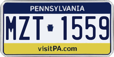 PA license plate MZT1559