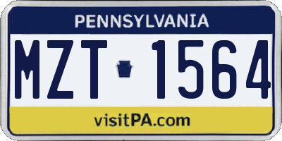 PA license plate MZT1564