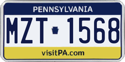 PA license plate MZT1568