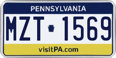 PA license plate MZT1569