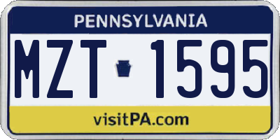 PA license plate MZT1595