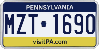 PA license plate MZT1690