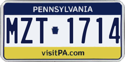 PA license plate MZT1714