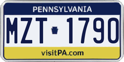PA license plate MZT1790