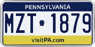 PA license plate MZT1879