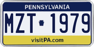 PA license plate MZT1979