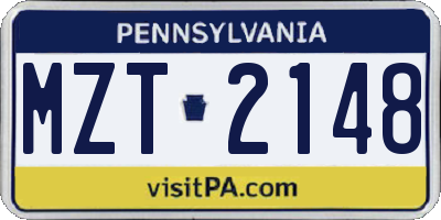 PA license plate MZT2148