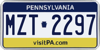 PA license plate MZT2297