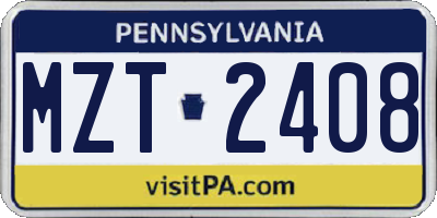 PA license plate MZT2408