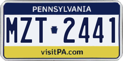 PA license plate MZT2441