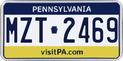 PA license plate MZT2469