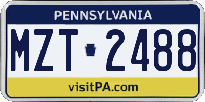 PA license plate MZT2488