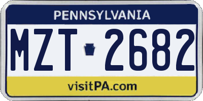 PA license plate MZT2682