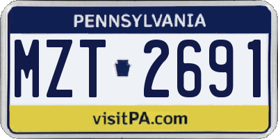 PA license plate MZT2691