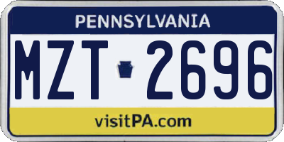 PA license plate MZT2696