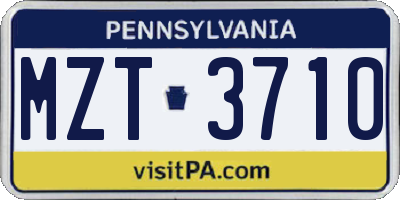 PA license plate MZT3710