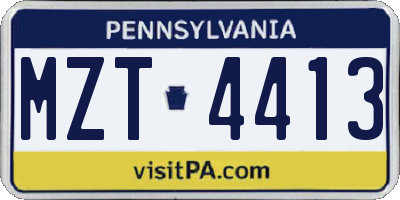 PA license plate MZT4413