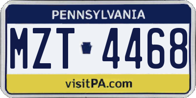 PA license plate MZT4468
