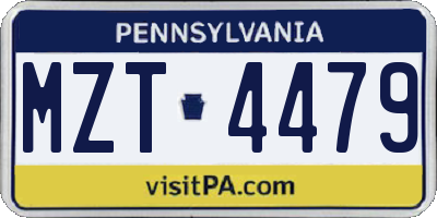 PA license plate MZT4479