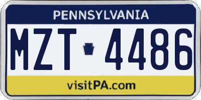 PA license plate MZT4486