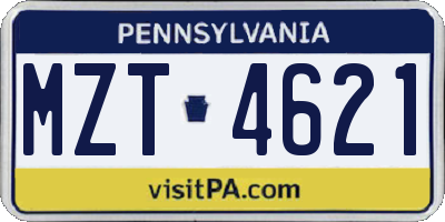 PA license plate MZT4621