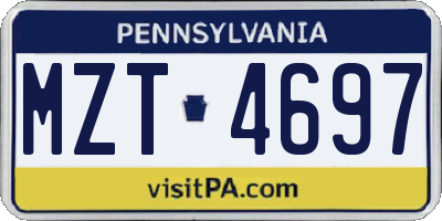 PA license plate MZT4697