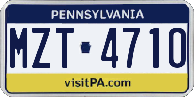 PA license plate MZT4710