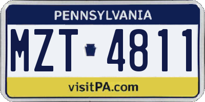 PA license plate MZT4811