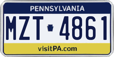 PA license plate MZT4861