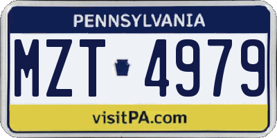 PA license plate MZT4979
