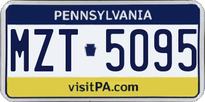 PA license plate MZT5095