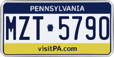PA license plate MZT5790