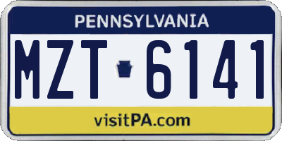 PA license plate MZT6141
