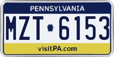 PA license plate MZT6153