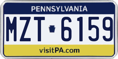 PA license plate MZT6159