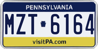 PA license plate MZT6164