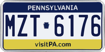 PA license plate MZT6176