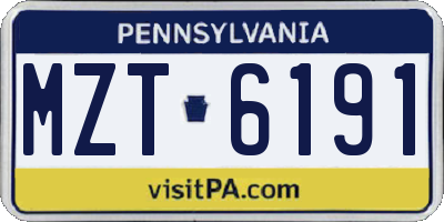 PA license plate MZT6191