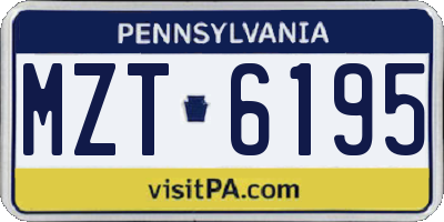 PA license plate MZT6195