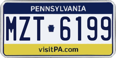 PA license plate MZT6199
